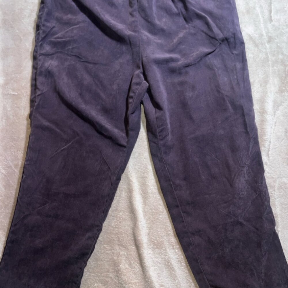 Alfred Dunner Women 18W Dark Brown Pull On Elastic Pocket Straight Leg Pants
